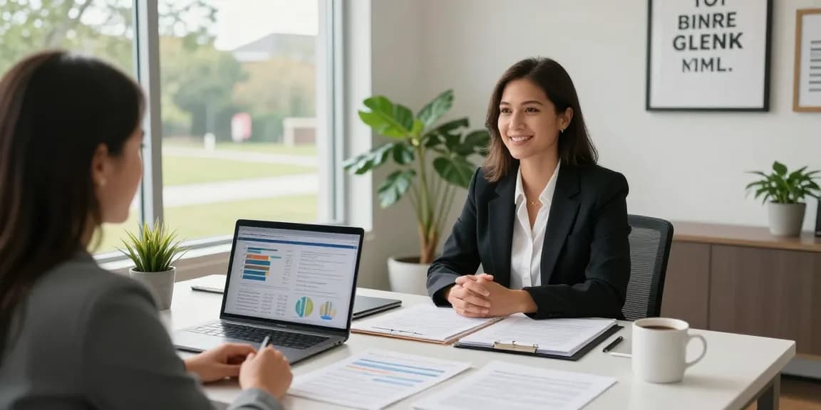 Financial advisor Norfolk va assisting clients in a bright, welcoming office environment.