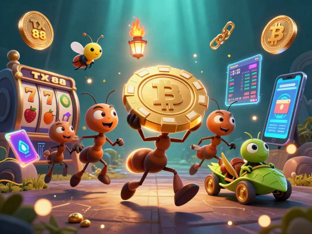 Experience the excitement of TX 88 in a vivid scene with ants on a heist, showcasing engaging gambling elements.