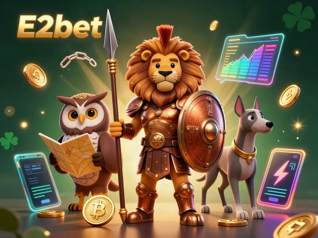 Engage in thrilling games at E2bet with immersive 3D graphics and vibrant casino elements.