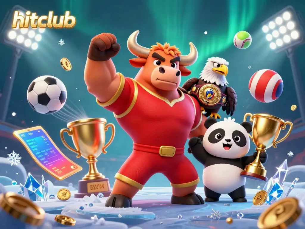 Participants engage in thrilling bets at hitclub, celebrating wins with a dynamic trophy scene.