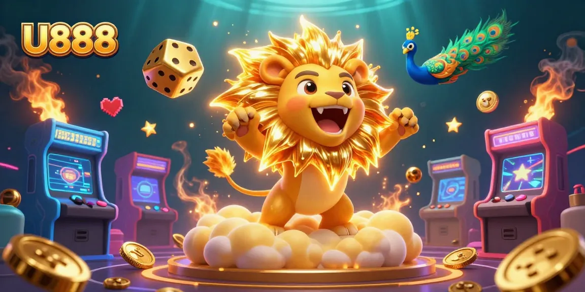 Experience thrilling gameplay at U888 with vibrant 3D casino elements and exciting characters.