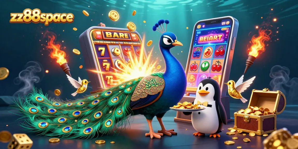 Experience the excitement of zx88space with a vibrant scene of a 3D casino illustration full of treasures.
