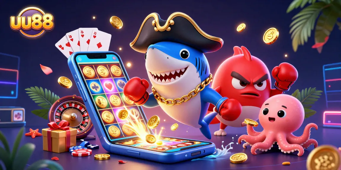 Experience the thrill of uu88 with dynamic characters and casino games in an engaging scene.
