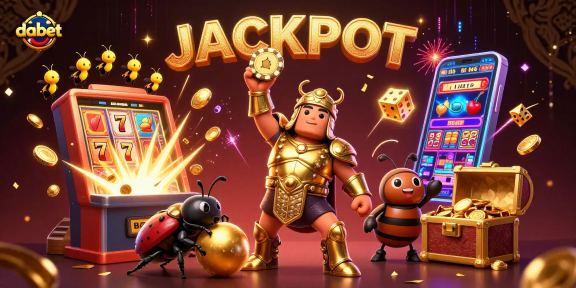 dabet presents a victorious 3D beetle themed illustration, celebrating casino wins with dynamic game elements.