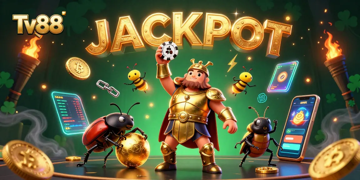 Engage in exciting jackpot gameplay at Tv88 with thrilling casino elements and vibrant imagery.