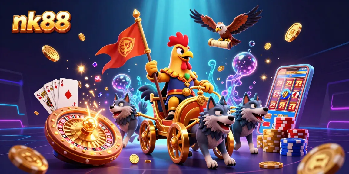 Engage with nk88's thrilling gaming experience, featuring dynamic plays in a vibrant 3D casino.