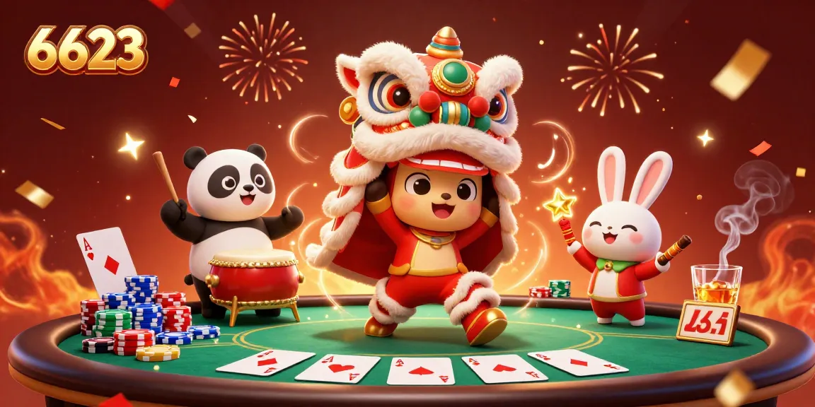 Engage in exciting gameplay at 6623 with vibrant casino action, featuring a festive atmosphere.