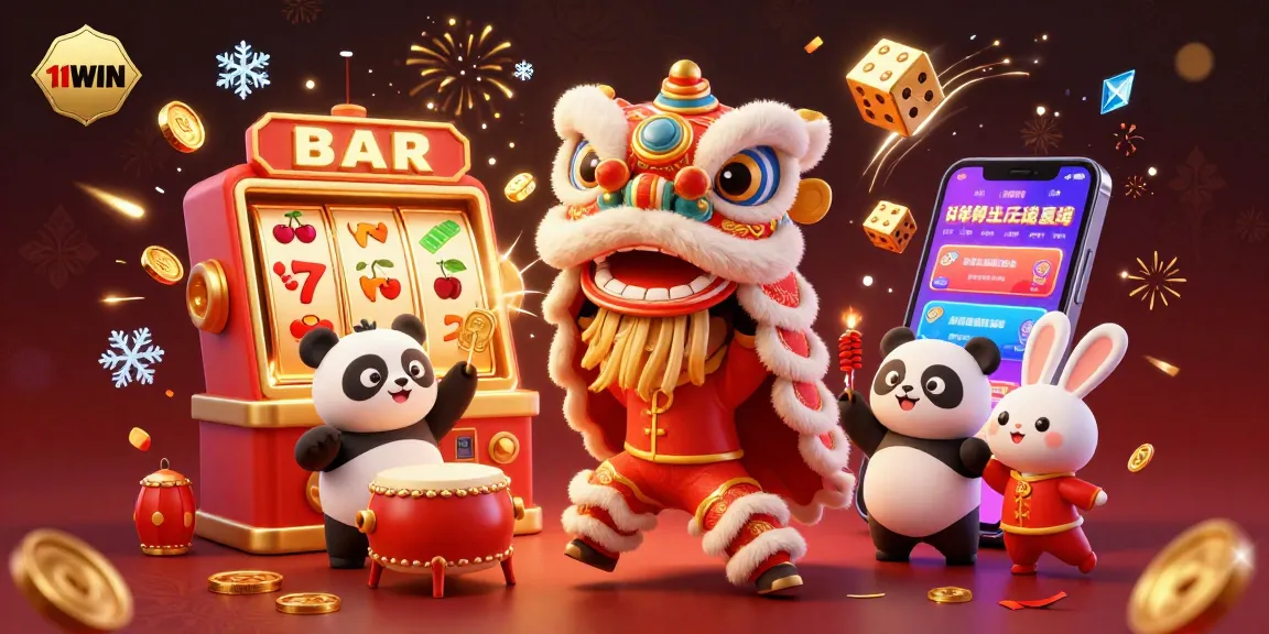 Experience the excitement of winning with 11WIN in this vibrant 3D casino illustration.
