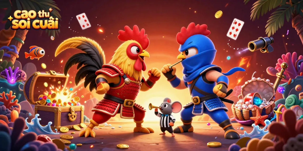 Experience the thrill of cao thủ soi cầu with fierce roosters in an action-packed illustration, highlighting winning strategies.