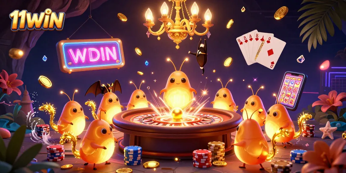 Experience dazzling wins at 11WIN with illuminating glowworms and casino excitement.