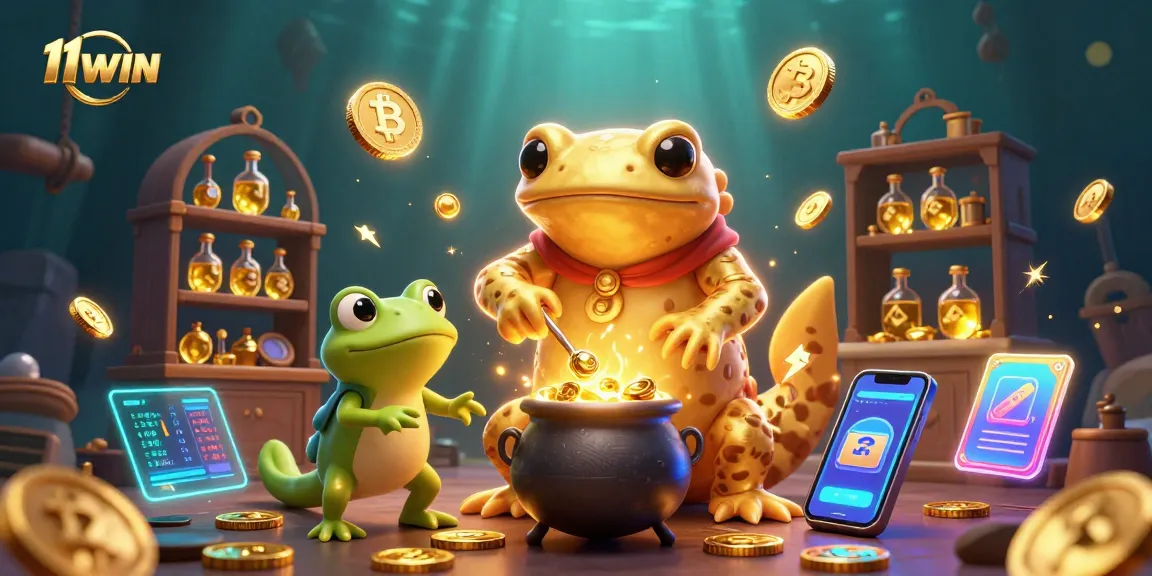 Transform your gaming with 11WIN's magical rewards in a captivating casino scene.