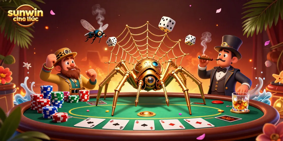 Experience the excitement of sunwin chính thức with a dynamic 3D casino scene featuring vibrant characters and elements.