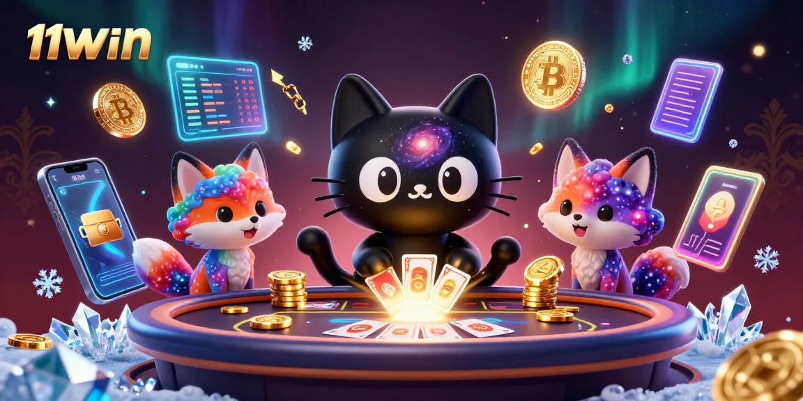 Engage in the vibrant universe of 11WIN with this animated cosmic casino illustration.