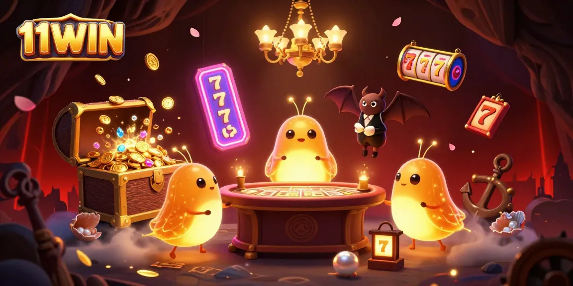 Experience thrilling wins at 11WIN with vibrant games in a stunning illuminated cave casino scene.