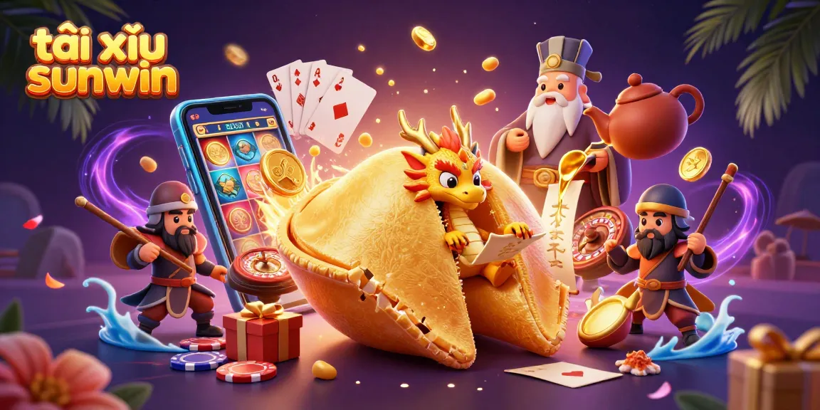 Experience tài xỉu sunwin gameplay with unique characters in vibrant 3D illustration.